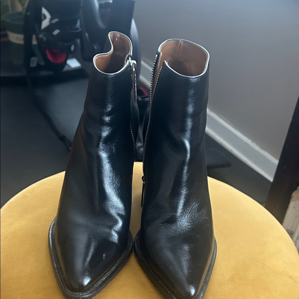 Chloe Rylee Glossy Black Ankle Booties - Picture 4 of 7